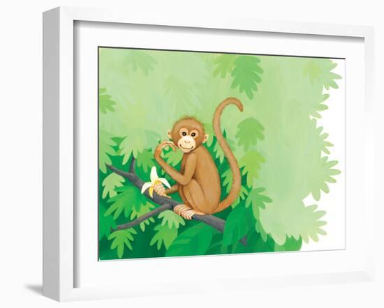 One Little Monkey - Turtle-Kathryn Mitter-Framed Giclee Print