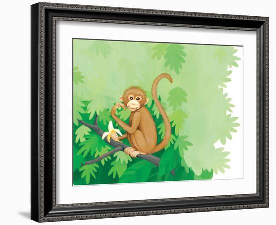 One Little Monkey - Turtle-Kathryn Mitter-Framed Giclee Print