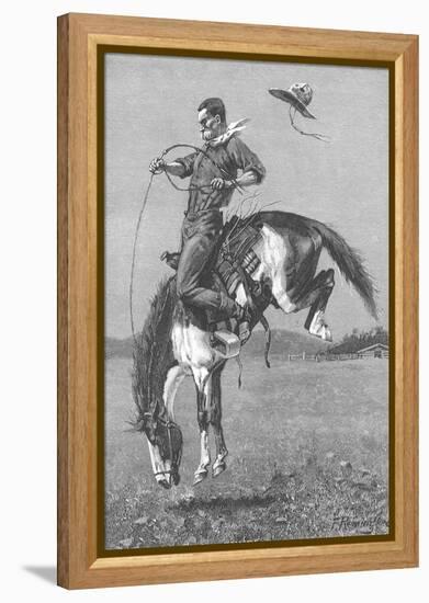 One Man Rodeo, 1888-Frederic Sackrider Remington-Framed Premier Image Canvas