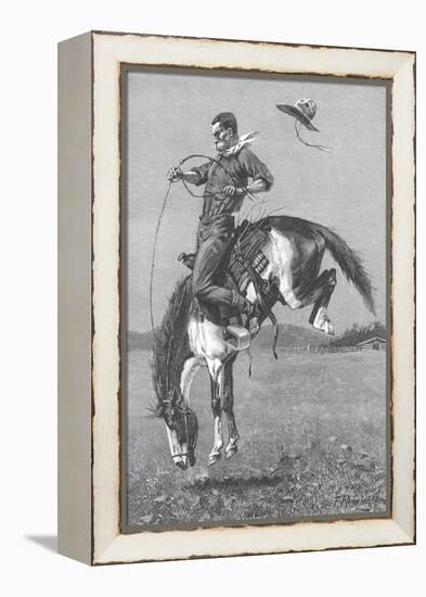 One Man Rodeo, 1888-Frederic Sackrider Remington-Framed Premier Image Canvas