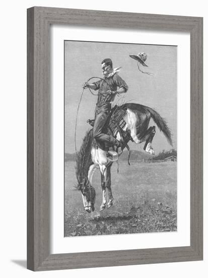 One Man Rodeo, 1888-Frederic Sackrider Remington-Framed Giclee Print