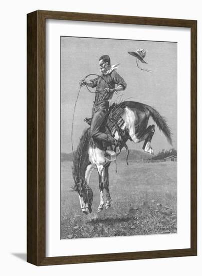 One Man Rodeo, 1888-Frederic Sackrider Remington-Framed Giclee Print