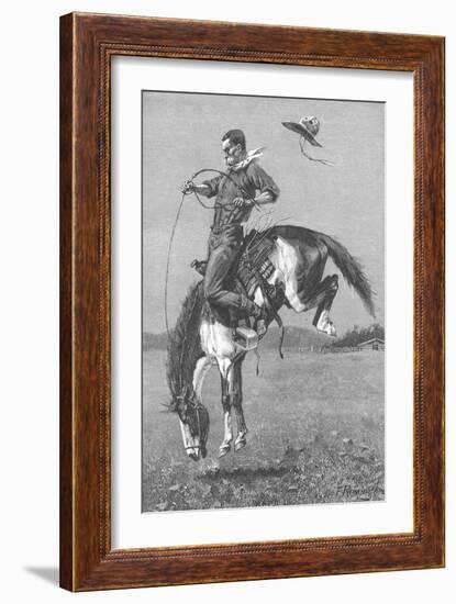 One Man Rodeo, 1888-Frederic Sackrider Remington-Framed Giclee Print