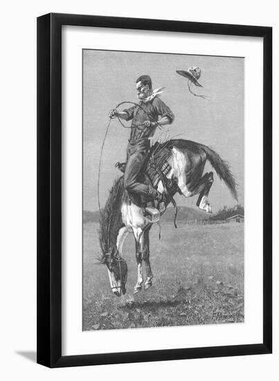 One Man Rodeo, 1888-Frederic Sackrider Remington-Framed Giclee Print