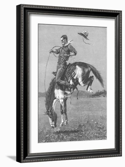 One Man Rodeo, 1888-Frederic Sackrider Remington-Framed Giclee Print