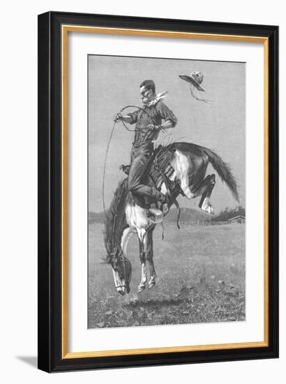 One Man Rodeo, 1888-Frederic Sackrider Remington-Framed Giclee Print