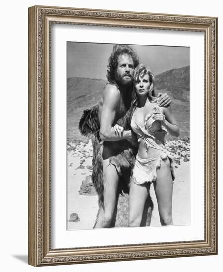 One Million Years BC, L-R, John Richardson, Raquel Welch, 1966-null-Framed Photo