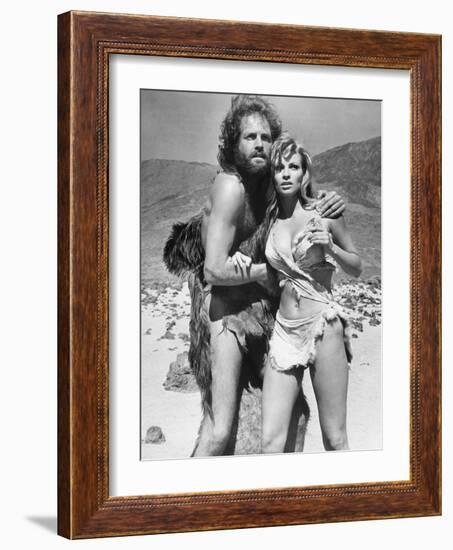 One Million Years BC, L-R, John Richardson, Raquel Welch, 1966-null-Framed Photo