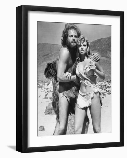 One Million Years BC, L-R, John Richardson, Raquel Welch, 1966-null-Framed Photo