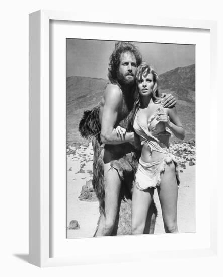 One Million Years BC, L-R, John Richardson, Raquel Welch, 1966-null-Framed Photo