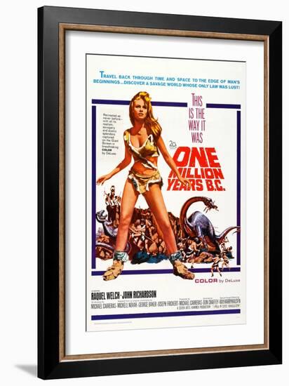 One Million Years BC, US Poster Art, Raquel Welch, 1966-null-Framed Art Print