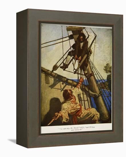 "One more step, Mr. Hands ? and I'll blow your brains out", Illustration from 'Treasure Island-Newell Convers Wyeth-Framed Premier Image Canvas