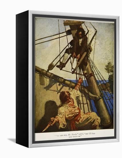 "One more step, Mr. Hands ? and I'll blow your brains out", Illustration from 'Treasure Island-Newell Convers Wyeth-Framed Premier Image Canvas