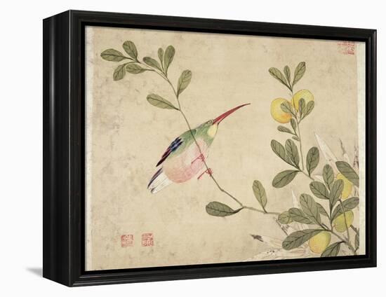 One of a Series of Paintings of Birds and Fruit, Late 19th Century-Wang Guochen-Framed Premier Image Canvas