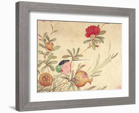 One of a Series of Paintings of Birds and Fruit, Late 19th Century-Wang Guochen-Framed Giclee Print