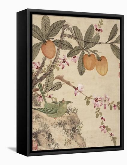 One of a Series of Paintings of Birds and Fruit, Late 19th Century-Wang Guochen-Framed Premier Image Canvas