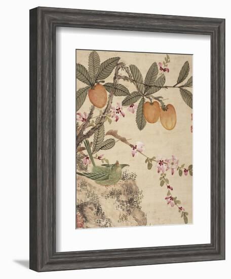 One of a Series of Paintings of Birds and Fruit, Late 19th Century-Wang Guochen-Framed Giclee Print