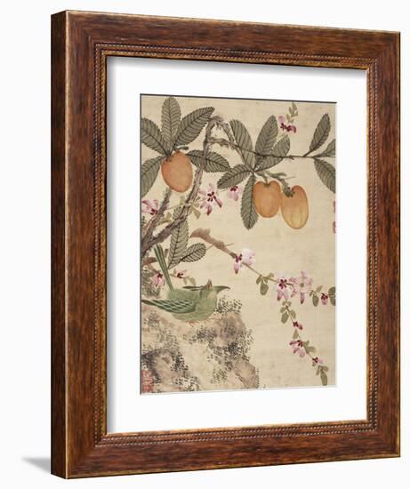 One of a Series of Paintings of Birds and Fruit, Late 19th Century-Wang Guochen-Framed Giclee Print