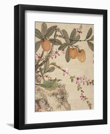 One of a Series of Paintings of Birds and Fruit, Late 19th Century-Wang Guochen-Framed Giclee Print