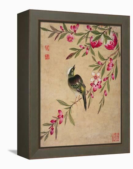 One of a Series of Paintings of Birds and Fruit, Late 19th Century-Wang Guochen-Framed Premier Image Canvas