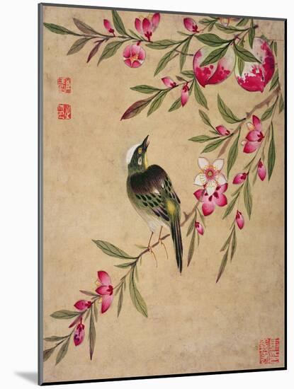 One of a Series of Paintings of Birds and Fruit, Late 19th Century-Wang Guochen-Mounted Giclee Print