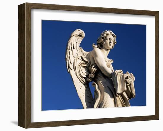 One of Gian Lorenzo Bernini's 17th Century Stone Angels on Ponte Sant'Angelo, Rome, Lazio, Italy-Ruth Tomlinson-Framed Photographic Print