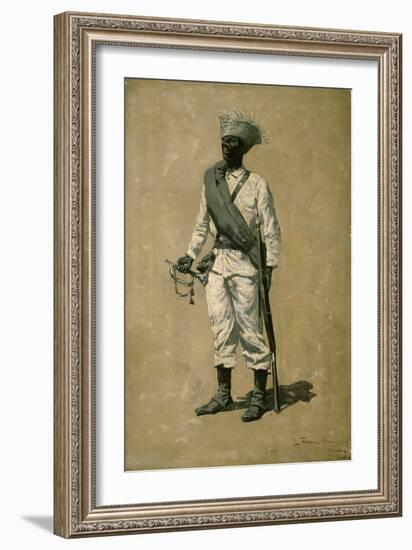 One of Gomez' Men, 1899 (Oil on Canvas)-Frederic Remington-Framed Giclee Print