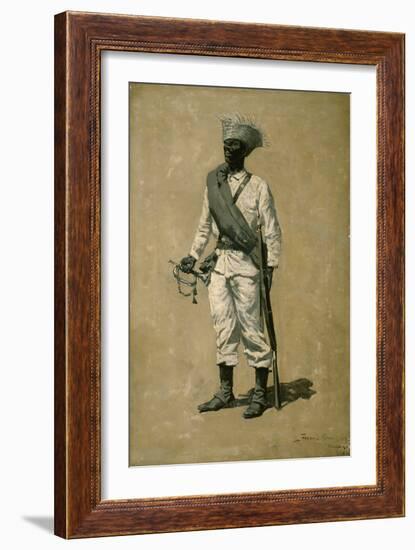 One of Gomez' Men, 1899 (Oil on Canvas)-Frederic Remington-Framed Giclee Print