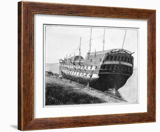 One of Nelson's Flagships-null-Framed Art Print