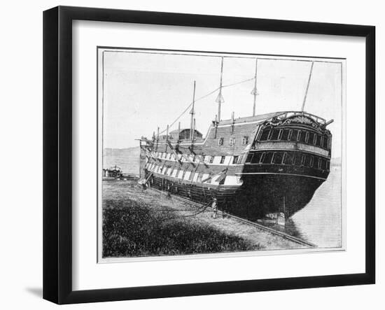 One of Nelson's Flagships-null-Framed Art Print