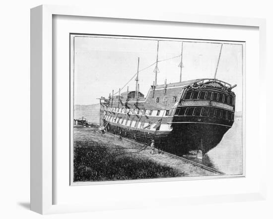 One of Nelson's Flagships-null-Framed Art Print