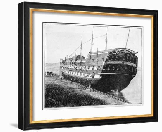 One of Nelson's Flagships-null-Framed Art Print