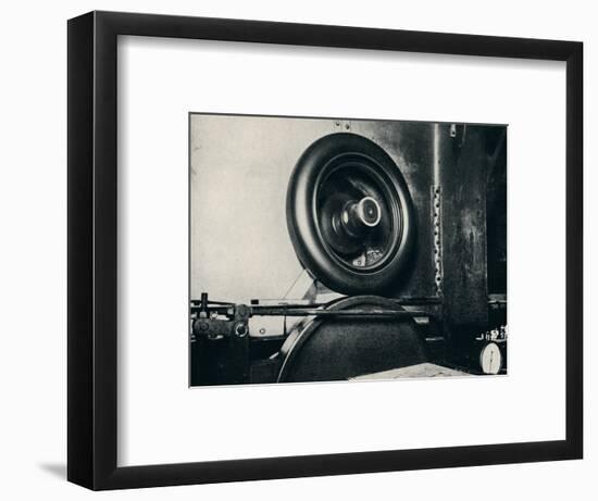 'One of Sir Malcolm Campbell's tyres running at 300 m.p.h.', 1937-Unknown-Framed Photographic Print