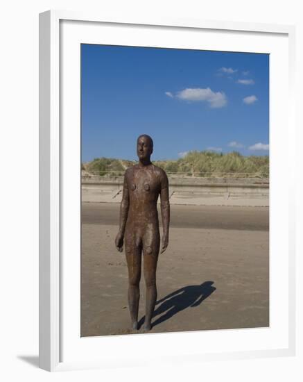 One of the 100 Men of Another Place, also known as the Iron Men, Statues by Antony Gormley-Ethel Davies-Framed Photographic Print