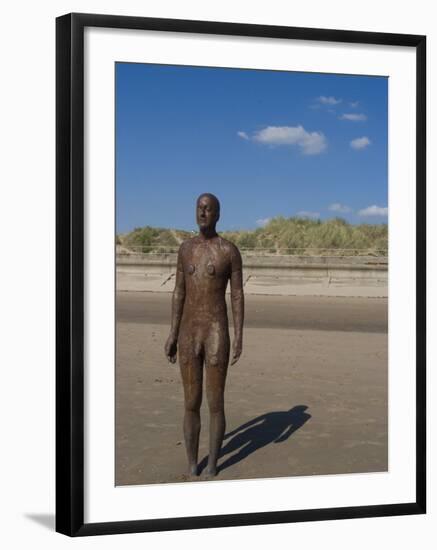 One of the 100 Men of Another Place, also known as the Iron Men, Statues by Antony Gormley-Ethel Davies-Framed Photographic Print