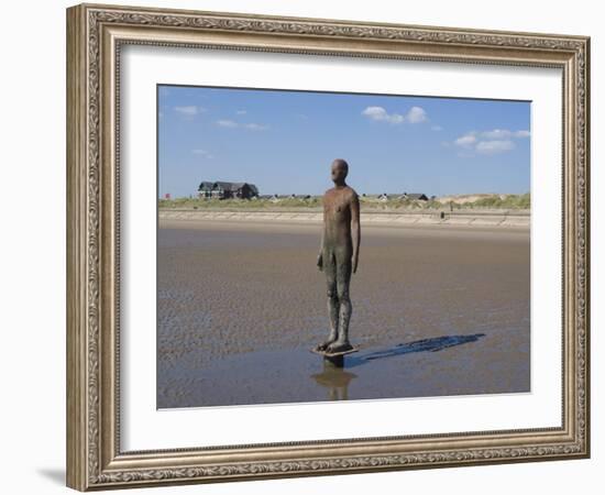 One of the 100 Men of Another Place, also known as the Iron Men, Statues by Antony Gormley-Ethel Davies-Framed Photographic Print
