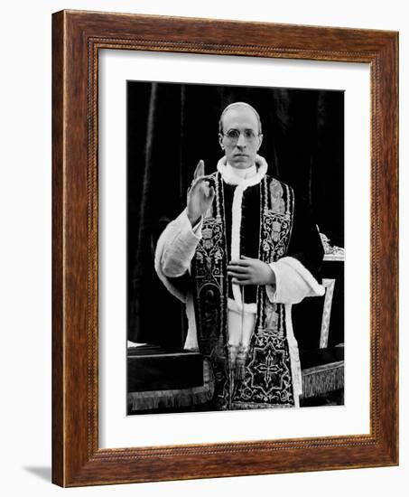 One of the First Pictures of Pope Pius XII after His Coronation, Rome, 1939-null-Framed Photographic Print