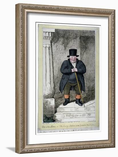 One of the Lions - or the Living Statue at the London Museum, 1817-George Cruikshank-Framed Giclee Print