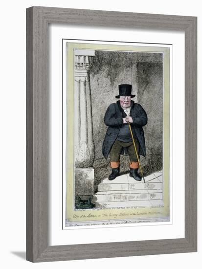 One of the Lions - or the Living Statue at the London Museum, 1817-George Cruikshank-Framed Giclee Print