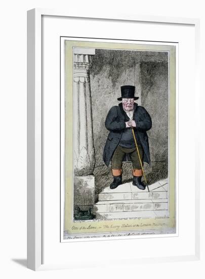 One of the Lions - or the Living Statue at the London Museum, 1817-George Cruikshank-Framed Giclee Print