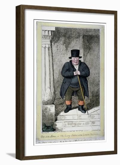 One of the Lions - or the Living Statue at the London Museum, 1817-George Cruikshank-Framed Giclee Print