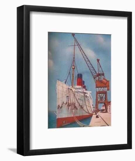 'One of the Most Popular Transatlantic Liners, the Mauretania at Southampton', 1937-Unknown-Framed Giclee Print