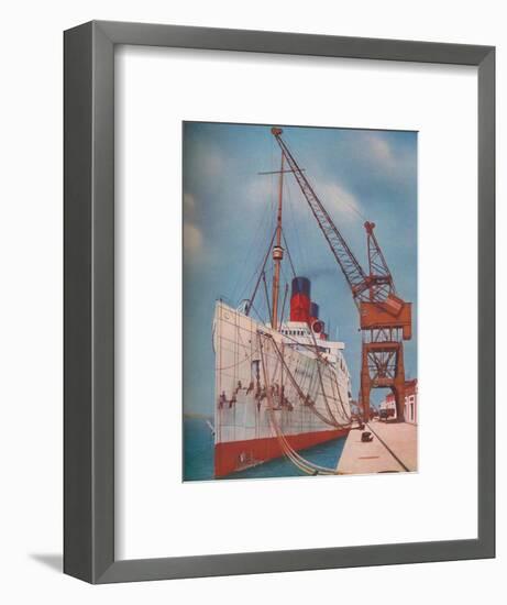 'One of the Most Popular Transatlantic Liners, the Mauretania at Southampton', 1937-Unknown-Framed Giclee Print