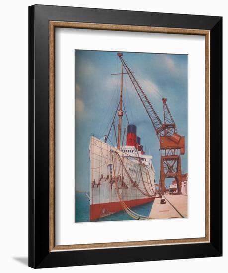 'One of the Most Popular Transatlantic Liners, the Mauretania at Southampton', 1937-Unknown-Framed Giclee Print