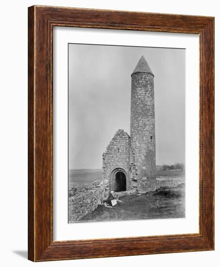 One of the Round Towers and a Section of the Ruins at Clonmacnoise, County Offaly, Ireland, C.1890-Robert French-Framed Giclee Print