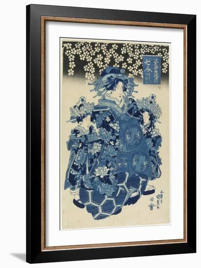 One of the Seven Beautiful Courtesans of the Ebiya House, C. 1808-1829-Utagawa Kunisada-Framed Giclee Print