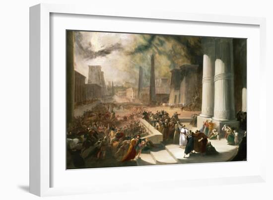 One of the Seven Plagues of Egypt, the Water of the Nile Turned Blood Red, Early 19th Century-John Martin-Framed Giclee Print