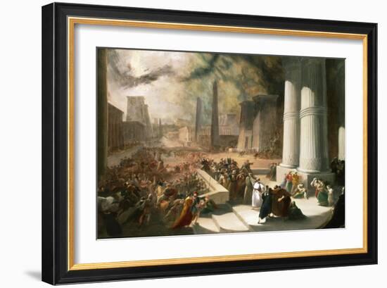 One of the Seven Plagues of Egypt, the Water of the Nile Turned Blood Red, Early 19th Century-John Martin-Framed Giclee Print