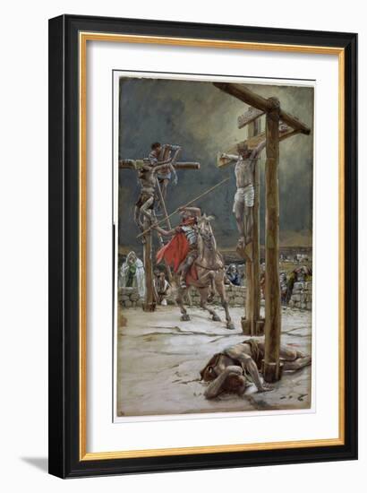 One of the Soldiers with a Spear Pierced His Side, Illustration for 'The Life of Christ', C.1886-94-James Tissot-Framed Giclee Print