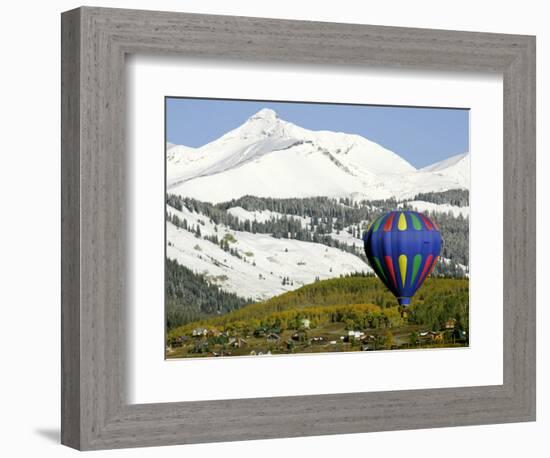 One of the Twelve Hot Air Balloons Takes Flight at Mount Crested Butte, Colorado-null-Framed Photographic Print